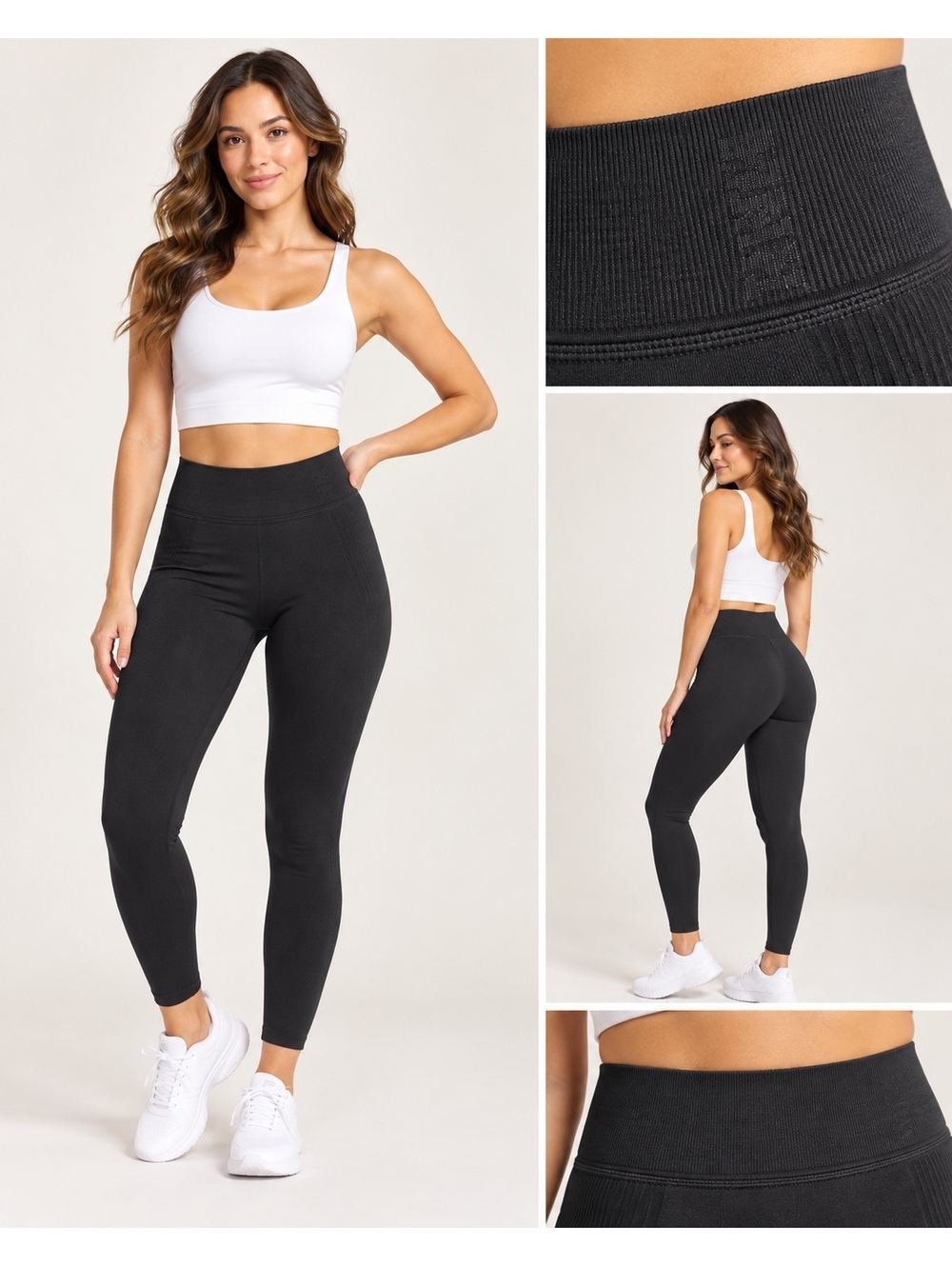 PINK Victoria’s Secret Women’s L Black Seamless High Waist Leggings